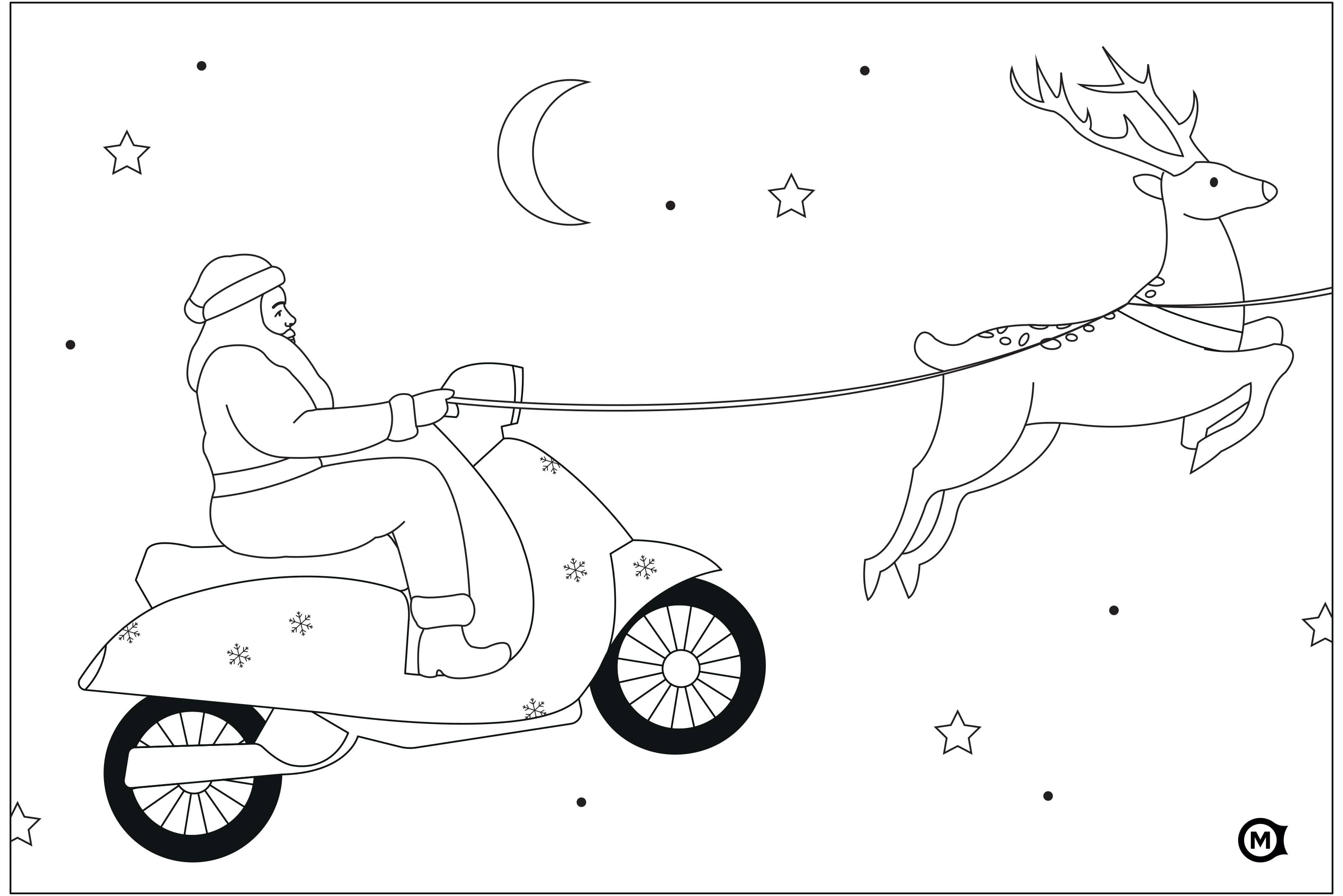 Mikołaj na skuterze