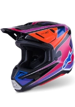 Kask enduro Alpinestars SM7 Fuse czarno-niebiesko-różowy połysk