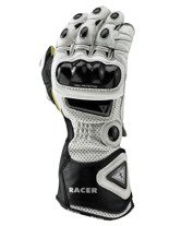 Rękawice motocyklowe Racer High Racer białe