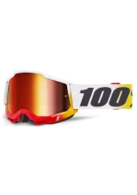 Gogle motocyklowe 100% Accuri 2 z szybką lustrzaną biało-żółto-czerwone