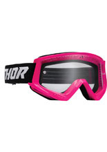 Gogle motocyklowe dziecięce Thor Combat Racer fluo różowo-czarne