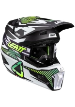 Kask dziecięcy enduro Leatt Moto 3.5 V25 Storm z goglami czarno-białymi-fluo