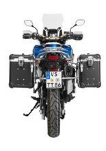 Zestaw: kufry boczne z anodowanego aluminium czarne "And-Black" Zega Evo + stelaże srebrne Touratech Honda CRF1000L Africa Twin (18-) / CRF1000L Adventure Sports (38+45L)