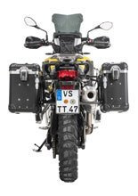 Zestaw: kufry boczne z anodowanego aluminium czarne "And-Black" Zega Evo + stelaże czarne Touratech BMW F850GS/ Adventure/ F750GS/ F900GS Adventure/ F800GS (24-) (31+38L)