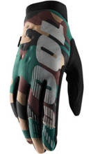 Rękawice cross 100% Brisker czarno-brązowo-zielone