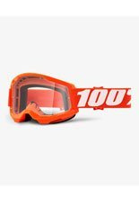 Gogle motocyklowe 100% Strata 2 z przezroczystą szybką pomarańczowe