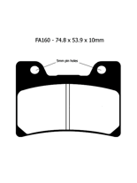 Klocki hamulcowe EBC FA160 74.8 x 53.9 x 10mm NA PRZÓD