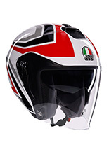 Kask otwarty AGV Irides Tolosa czarno-szaro-czerwony