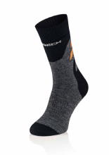 Skarpety termoaktywne Brubeck Trekking Merino grafitowo-pomarańczowe