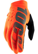 Rękawice cross 100% Brisker pomarańczowo-czarne