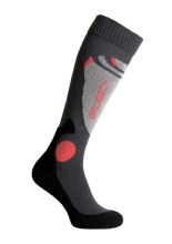 Skarpety termoaktywne kompresyjne Brubeck Bikers Rideout grafitowo-czerwone