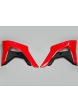 Osłony chłodnicy UFO do Hondy CRF 250RX (19-21), CRF 450RX (17-20) czerwono-czarne