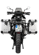 Zestaw: kufry boczne z anodowanego aluminium srebrne "And-S" Zega Evo + stelaże czarne Touratech Husqvarna Norden 901/ Expedition, KTM Adventure 890/ R/ 790/ R [poj.:38+45l]