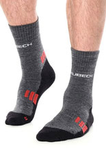 Skarpety Brubeck Trekking Light grafitowo-czerwone