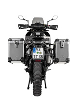 Zestaw: kufry boczne aluminiowe srebrne Zega Pro + stelaże czarne Touratech Husqvarna Norden 901/ Expedition, KTM Adventure 890/ R/ 790/ R [poj.: 38+45l]