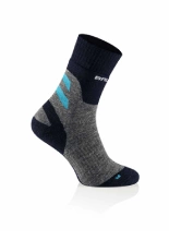 Skarpety termoaktywne damskie Brubeck Trekking Merino szaro-turkusowe