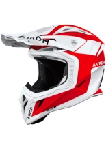 Kask enduro Airoh Aviator Ace 2 Iron biało-czerwony połysk
