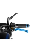 Dźwignia sprzęgła motocyklowego PUIG Levers 3.0 standardowa z zawiasem, niebieska [złoty regulator]