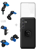 Zestaw na motocykl: etui MAG na telefon Samsung Galaxy S24 (magnetyczne), wodoodporny pokrowiec MAG oraz mocowanie Quad Lock