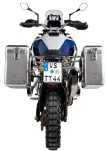 Zestaw: kufry boczne srebrne Zega Mundo + stelaże srebrne Touratech BMW F 900 GS (24-) [poj.: 31+38l]