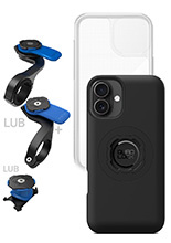 Zestaw rowerowy: etui MAG na telefon iPhone 16 Plus (magnetyczne) + wodoodporny pokrowiec MAG + mocowanie Quad Lock