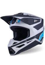 Kask enduro Alpinestars SM3 Heat srebrno-czarno-niebieski
