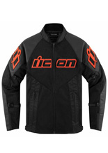 Kurtka motocyklowa skórzano-tekstylna Icon Mesh AF czarno-czerwona
