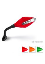 Uniwersalne lusterka BARRACUDA Race z kierunkowskazami czerwone (para)