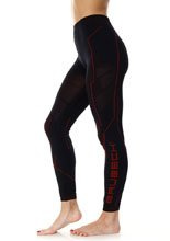 Legginsy termoaktywne damskie Brubeck Motorcycle Cooler czarno-czerwone