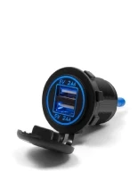 Podwójne gniazdo USB z podświetleniem Biketec mocowane do kierownicy czarne