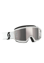 Gogle motocyklowe Scott Primal ze srebrną lustrzaną szybą białe