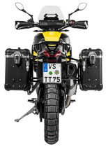 Zestaw: kufry boczne z anodowanego aluminium czarne "And-Black" Zega Evo + stelaże Touratech Aprilia Tuareg 660 (21-) [poj.: 31+38l]