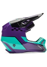 Kask enduro Fox V1 Collect czarno-niebiesko-fioletowy
