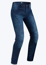 Jeansy motocyklowe PMJ Titanium niebieskie