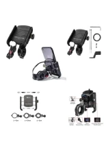 Uchwyt motocyklowy na telefon Biketec z ładowarką USB 3.0, montowany na kierownicę/ lusterko czarny [Typ: R9-METAL USB QC]