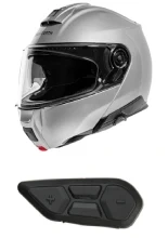Zestaw: kask szczękowy Schuberth C5 srebrny połysk + dedykowany interkom motocyklowy