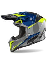 Kask enduro Airoh Aviator 3 Push szaro-niebiesko-żółty