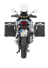Zestaw: kufry boczne z anodowanego aluminium czarne "And-Black" Zega Evo + stelaże srebrne Touratech Honda CRF1100L Africa Twin (22-)/ Adventure Sports (38+45L)