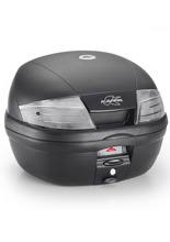 Kufer centralny Kappa K35NT Action Tech Monolock z płytą montażową, czarny z białymi odblaskami [poj.: 35l]