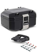 Kufer centralny aluminiowy Shad Terra TR37 czarny + plastikowa duża płyta montażowa [pojemność: 37l]