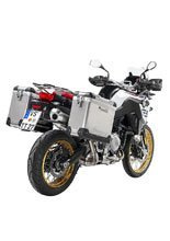 Zestaw: kufry boczne aluminiowe srebrne Zega Pro + stelaże czarne Touratech BMW F850GS/ Adventure/ F750GS/ F900GS Adventure/ F800GS (24-) (31+38L)