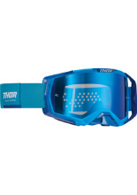 Gogle motocyklowe Thor Activate z niebieską szybą lustrzaną niebiesko-białe