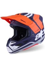 Kask enduro Alpinestars SM7 Core niebiesko-pomarańczowo-szary matowy