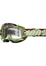 Gogle motocyklowe 100% Strata 2 War Camo z przezroczystą szybką zielono-brązowe