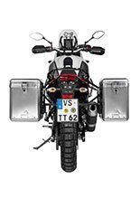 Zestaw: kufry boczne srebrne Zega Mundo + stelaże czarne Touratech Yamaha Tenere 700 / World Raid (38+45L)