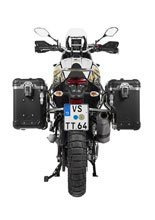 Zestaw: kufry boczne z anodowanego aluminium czarne Zega Evo X + stelaże srebne Touratech Yamaha Tenere 700 / World Raid (2 x 38L)