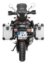 Zestaw: kufry boczne z anodowanego aluminium srebrne "And-S" Zega Evo + stelaże czarne Touratech KTM 1050 Adventure/1090 Adventure/1290 Super Adventure (-20)/1190 Adventure/R (31+38L)