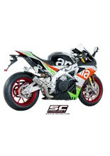 Tłumik CR-T High Position Titanium z siatką na rurze wylotowej SC-Project do Aprilia RSV4 RF/RR 2017