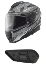 Zestaw: Kask integralny Schuberth S3 Thunder czarno-szary matowy + dedykowany interkom motocyklowy
