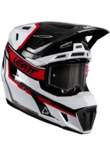 Kask enduro Leatt Moto 7.5 V25 czarno-szaro-czerwony z goglami czarno-czerwonymi